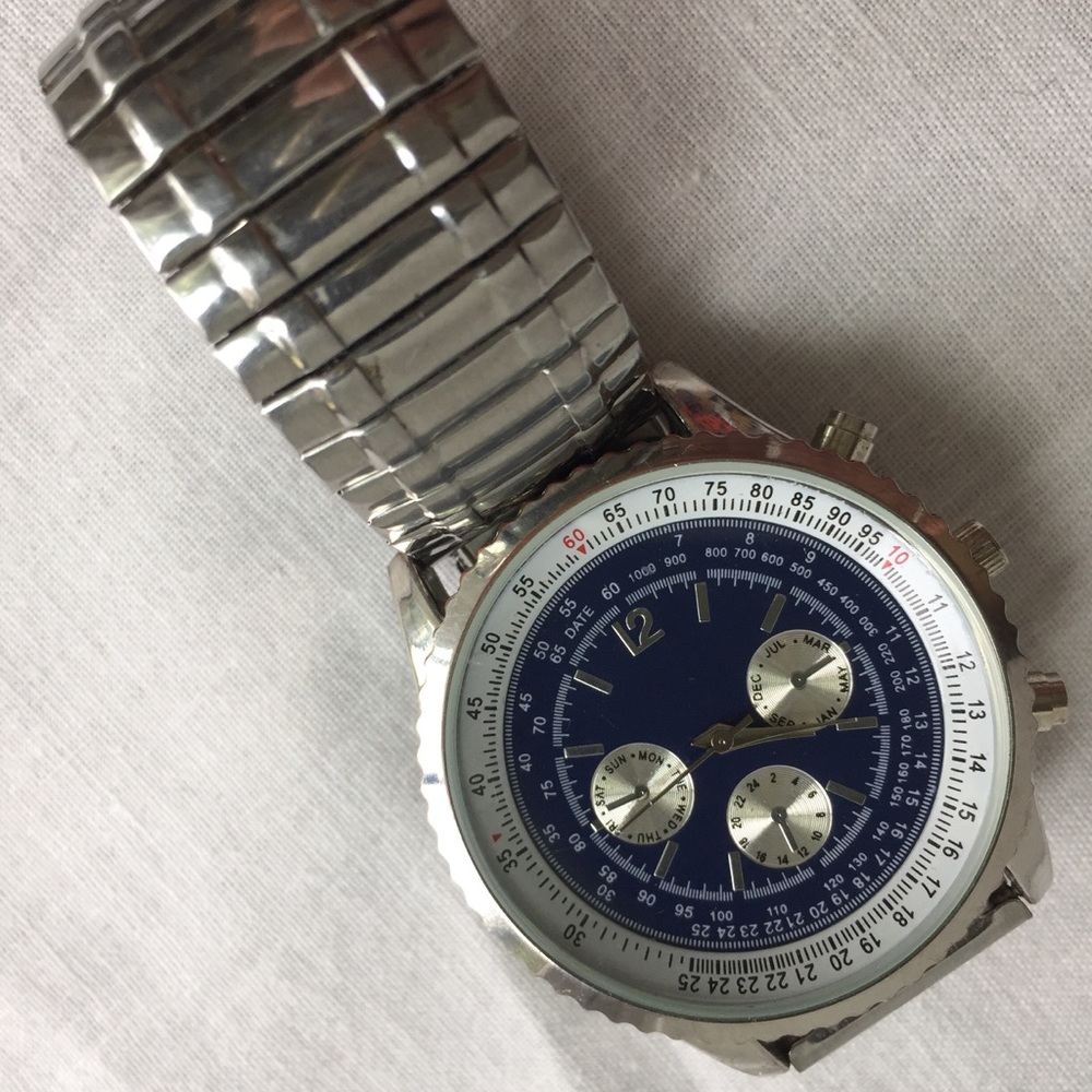 Haband silver stretch band Divers watch